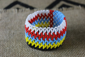 Art# K143 3.5 inch  Original Kayapo Traditional Peyote stitch Beaded Bracelet from Brazil.