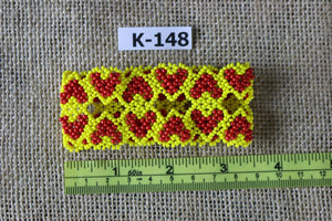 Art# K148 3.5+  inch Original Kayapo Traditional Peyote stitch Beaded Bracelet from Brazil.
