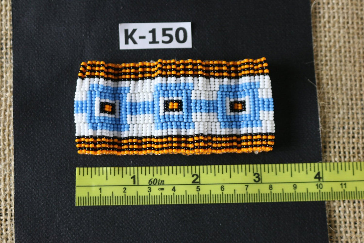 Art# K150  3.5 inch Original Kayapo Traditional Peyote stitch Beaded Bracelet from Brazil.