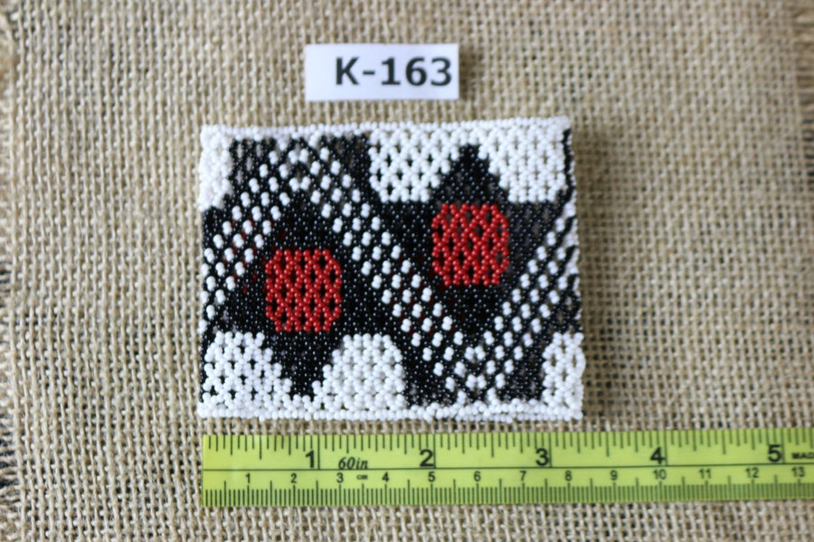 Art# K163 3.5 inch + Original Kayapo Traditional Peyote stitch Beaded Bracelet from Brazil.