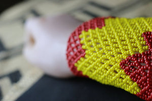 Art# K174 3.5+ inch  Original Kayapo Traditional Peyote stitch Beaded Bracelet from Brazil.