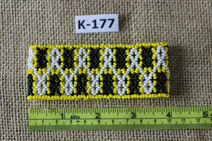 Art# K177  4'inch. Original Kayapo Traditional Peyote stitch Beaded Bracelet from Brazil.