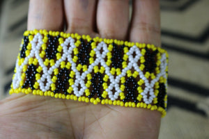 Art# K177  4'inch. Original Kayapo Traditional Peyote stitch Beaded Bracelet from Brazil.