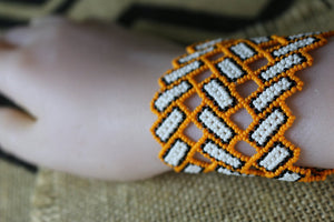 Art# K181  3.5 inch. Original Kayapo Traditional Peyote stitch Beaded Bracelet from Brazil.