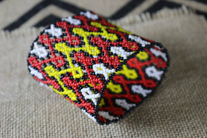 Art# K184  3.5+ inch. Original Kayapo Traditional Peyote stitch Beaded Bracelet from Brazil.