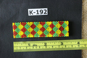 Art# K192  3+inch. Original Kayapo Traditional Peyote stitch Beaded Bracelet from Brazil.