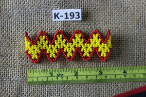 Art# K193  3 inch. Original Kayapo Traditional Peyote stitch Beaded Bracelet from Brazil.