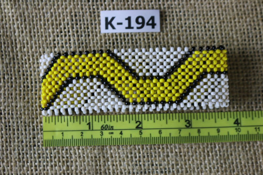 Art# K194  3.5+ inch. Original Kayapo Traditional Peyote stitch Beaded Bracelet from Brazil.