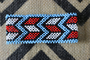 Art# K197  3.5+ inch. Original Kayapo Traditional Peyote stitch Beaded Bracelet from Brazil.