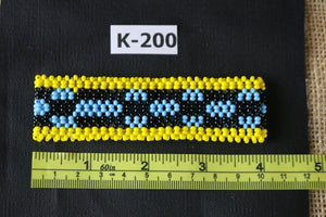 Art# K200  4 inch. Original Kayapo Traditional Peyote stitch Beaded Bracelet from Brazil.