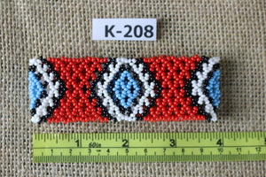 Art# K208  4 inch. Original Kayapo Traditional Peyote stitch Beaded Bracelet from Brazil.