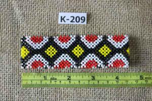 Art# K209  4+ inch. Original Kayapo Traditional Peyote stitch Beaded Bracelet from Brazil.