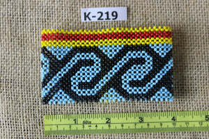 Art# K219   4 inch. Original Kayapo Traditional Peyote stitch Beaded Bracelet from Brazil.