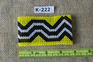 Art# K222  3.5+ inch. Original Kayapo Traditional Peyote stitch Beaded Bracelet from Brazil.