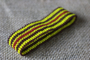 Art# K225  3.5+ inch. Original Kayapo Traditional Peyote stitch Beaded Bracelet from Brazil.