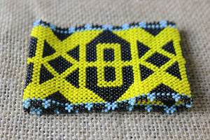 Art# K226  3+ inch. Original Kayapo Traditional Peyote stitch Beaded Bracelet from Brazil.