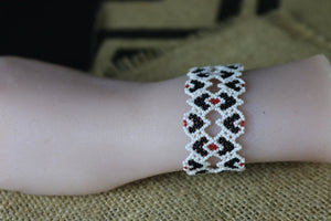 Art# K231  3+ inch. Original Kayapo Traditional Peyote stitch Beaded Bracelet from Brazil.
