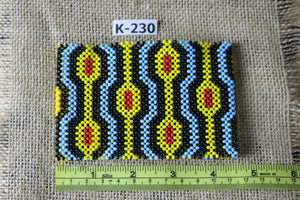 Art# K230  4.5 inch. Original Kayapo Traditional Peyote stitch Beaded Bracelet from Brazil.