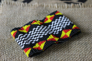 Art# K238  3.5+ inch. Original Kayapo Traditional Peyote stitch Beaded Bracelet from Brazil.