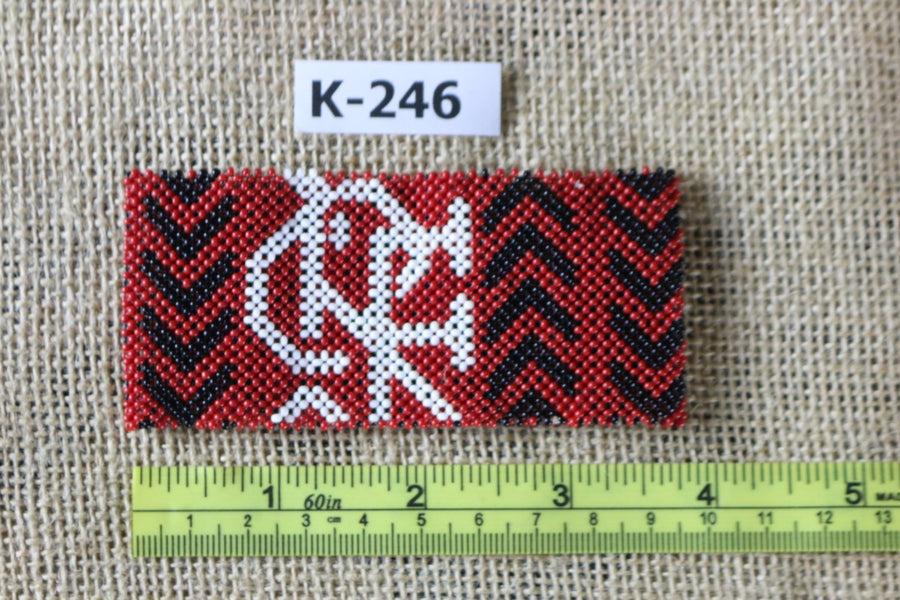 Art# K246  3.5+ inch. Original Kayapo Traditional Peyote stitch Beaded Bracelet from Brazil.