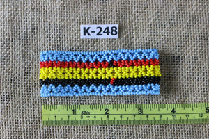 Art# K248  3.5 inch. Original Kayapo Traditional Peyote stitch Beaded Bracelet from Brazil.