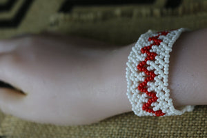 Art# K253  4+ inch. Original Kayapo Traditional Peyote stitch Beaded Bracelet from Brazil.