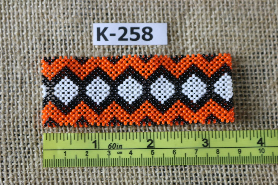 Art# K258 3.5 inch. Original Kayapo Traditional Peyote stitch Beaded Bracelet from Brazil.