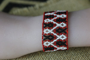 Art# K263  3+ inch. Original Kayapo Traditional Peyote stitch Beaded Bracelet from Brazil.