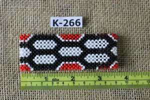 Art# K266  3.5+ inch. Original Kayapo Traditional Peyote stitch Beaded Bracelet from Brazil.