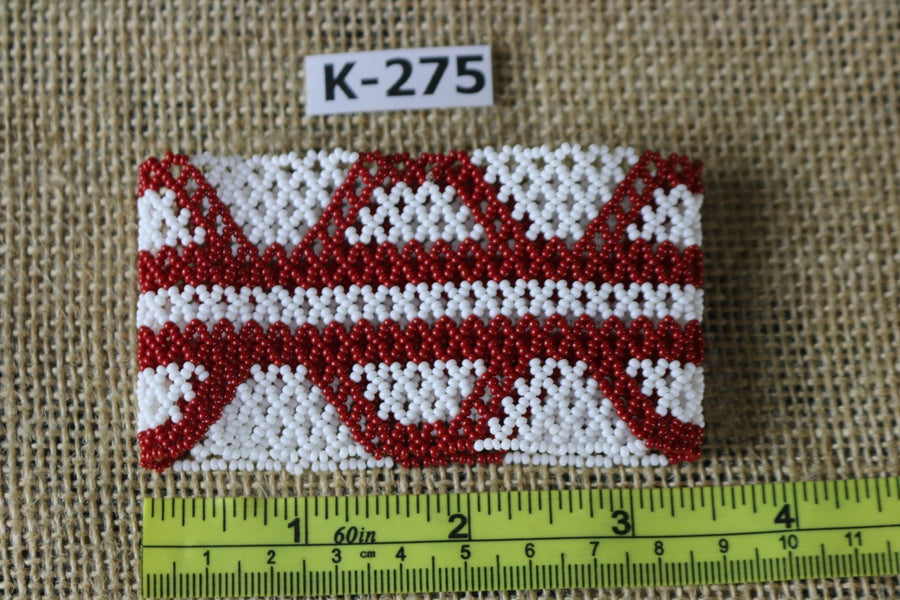 Art# K275  3+ inch. Original Kayapo Traditional Peyote stitch Beaded Bracelet from Brazil.