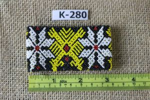 Art# K280  3+ inch. Original Kayapo Traditional Peyote stitch Beaded Bracelet from Brazil.