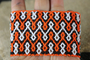 Art# K286  3.5 inch. Original Kayapo Traditional Peyote stitch Beaded Bracelet from Brazil.