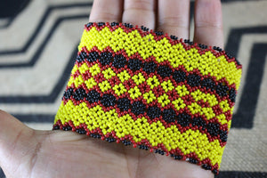 Art# K301  4+  inch. Original Kayapo Traditional Peyote stitch Beaded Bracelet from Brazil.