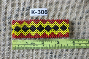 Art# K306  3.5+  inch. Original Kayapo Traditional Peyote stitch Beaded Bracelet from Brazil.