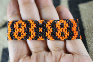 Art# K312  3+ inch. Original Kayapo Traditional Peyote stitch Beaded Bracelet from Brazil.