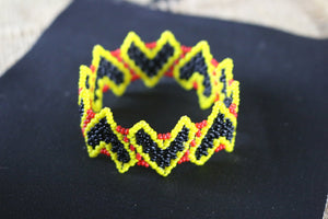 Art# K317  2.5+ inch. Original Kayapo Traditional Peyote stitch Beaded Bracelet from Brazil.