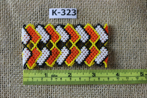 Art# K323  3.5  inch. Original Kayapo Traditional Peyote stitch Beaded Bracelet from Brazil