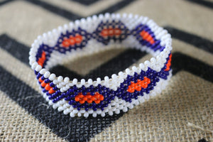 Art# K324  4  inch. Original Kayapo Traditional Peyote stitch Beaded Bracelet from Brazil