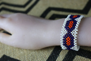 Art# K324  4  inch. Original Kayapo Traditional Peyote stitch Beaded Bracelet from Brazil