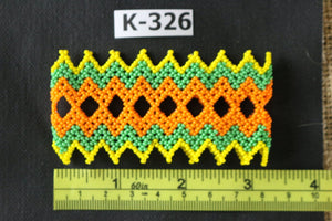 Art# K326  3+ inch. Original Kayapo Traditional Peyote stitch Beaded Bracelet from Brazil