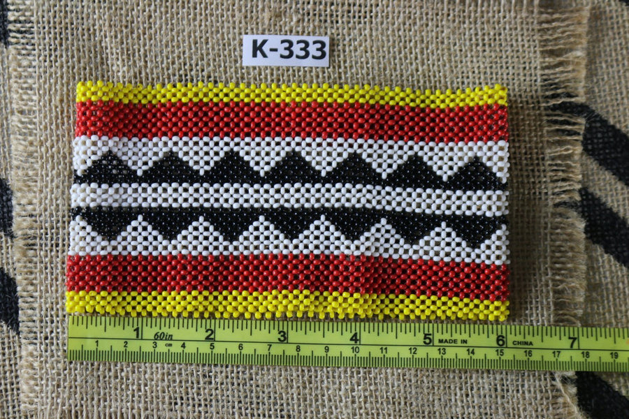 Art# K333  6 inch. Original Kayapo Traditional Peyote stitch Beaded Bracelet from Brazil