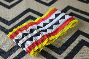 Art# K333  6 inch. Original Kayapo Traditional Peyote stitch Beaded Bracelet from Brazil