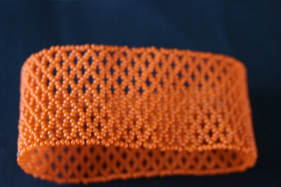 Art# K338  3+ inch. Original Kayapo Traditional Peyote stitch Beaded Bracelet from Brazil