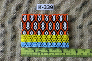 Art# K339  3+ inch. Original Kayapo Traditional Peyote stitch Beaded Bracelet from Brazil