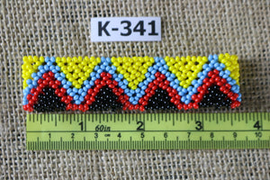 Art# K341  3.5+ inch. Original Kayapo Traditional Peyote stitch Beaded Bracelet from Brazil
