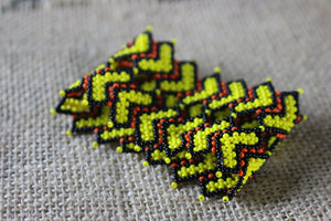 Art# K342  2.5+ inch. Original Kayapo Traditional Peyote stitch Beaded Bracelet from Brazil