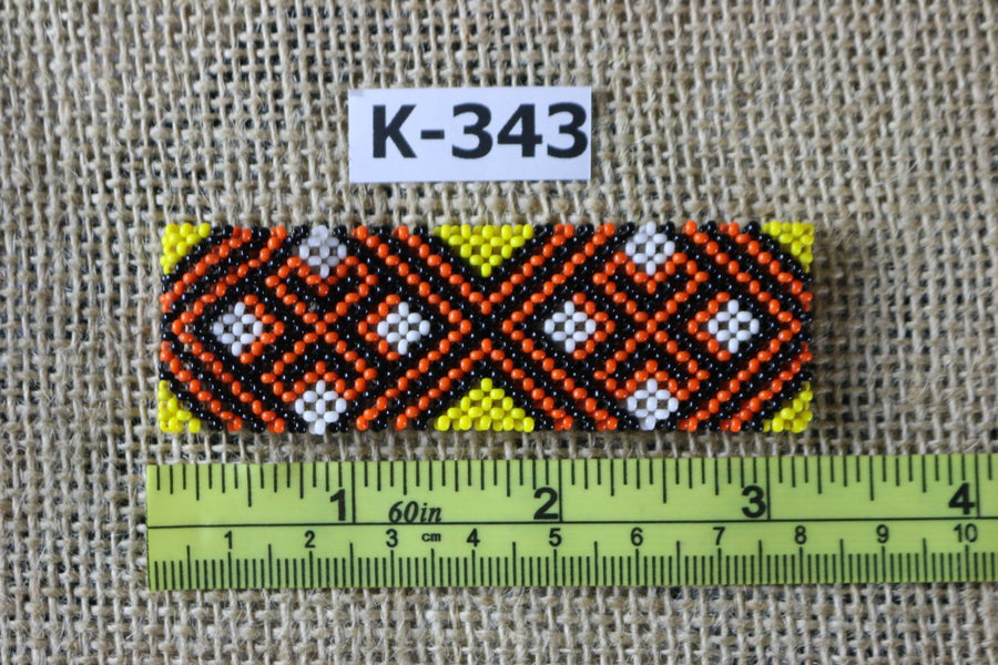 Art# K343  3+ inch. Original Kayapo Traditional Peyote stitch Beaded Bracelet from Brazil