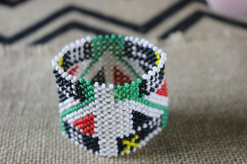Art# K349  3 inch. Original Kayapo Traditional Peyote stitch Beaded Bracelet from Brazil