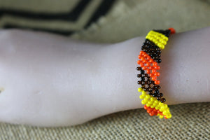 Art# K354 2.5+ inch. Original Kayapo Traditional Peyote stitch Beaded Bracelet from Brazil