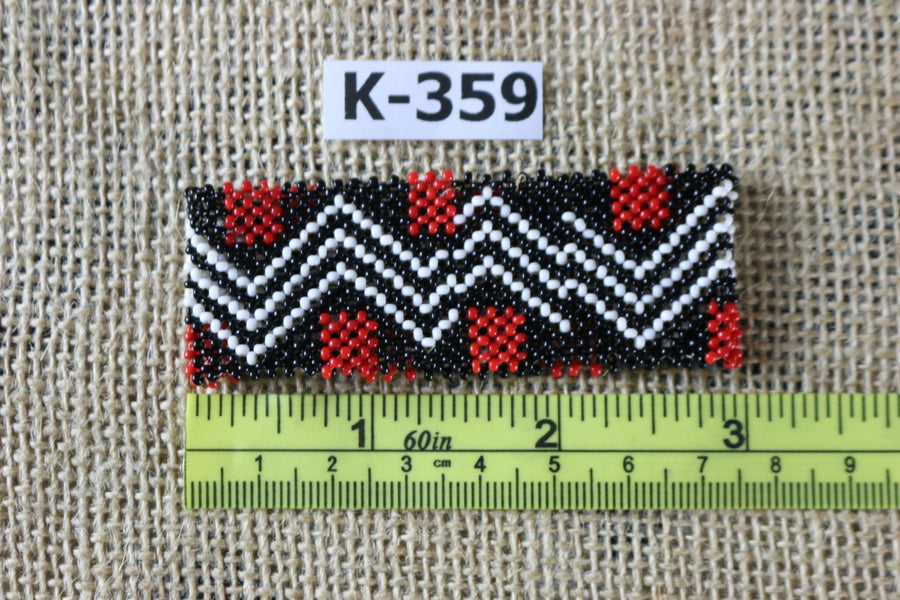 Art# K359  3+ inch. Original Kayapo Traditional Peyote stitch Beaded Bracelet from Brazil